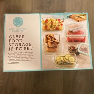 NIB Martha Stewart 12-Piece Glass Food Storage Container Set